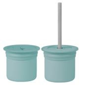 Oioi Ham Hüp Aqua Green - Powder Grey Silikon Pipetli Bardak