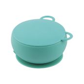Oioi Silikon Vakum Tabanlı Aqua Green Kapaklı Kase
