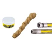 Okçu Kardeşler TESİSAT0012 200 cm Keten Gaz Macunu ve Doğalgaz Flex Bağlantı Hortumu