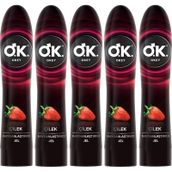 Okey Çilek Aromalı Kayganlaştırıcı Jel 5 x 100 ML