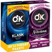 Okey Nirvana 20LI + Klasik 20LI Prezervatif