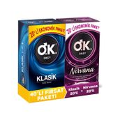 Okey Nirvana Prezervatif + Okey Klasik Prezervatif 2 x 20'li