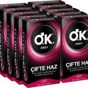 Okey Prezervatif Çifte Haz Tırtıklı Yüzey 100 Lü ( 10 X 10 )