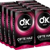 Okey Prezervatif Çifte Haz Tırtıklı Yüzey 100'Lü ( 10 X 10 )