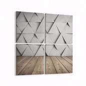 Olla 10040K4 Abstract 3 Boyut Görsel Kare 4lü 65x65 cm Kanvas Tablo