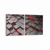 Olla 10053K2Y Abstract 3 Boyut Görsel Kare 2 Parça Yatay 65x30 cm Kanvas Tablo