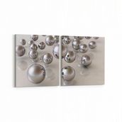 Olla 10068K2Y Abstract Görsel Kare 2 Parça Yatay 65x30 cm Kanvas Tablo