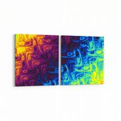 Olla 10387K2Y Abstract Görsel Kare 2 Parça Yatay 65x30 cm Kanvas Tablo
