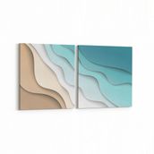 Olla 10401K2Y Abstract Görsel Kare 2 Parça Yatay 65x30 cm Kanvas Tablo