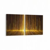 Olla 10414K2Y Abstract Görsel Kare 2 Parça Yatay 65x30 cm Kanvas Tablo
