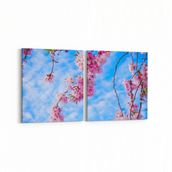 Olla 10593K2Y Ağaç Görseli Kare 2 Parça Yatay 65x30 cm Kanvas Tablo
