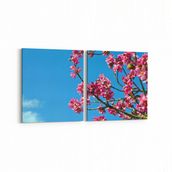 Olla 10653K2Y Ağaç Görseli Kare 2 Parça Yatay 65x30 cm Kanvas Tablo