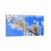 Olla 10762K2Y Ağaç Görseli Kare 2li Yatay 65x30 cm Kanvas Tablo