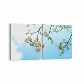 Olla 10851K2Y Ağaç Görseli Kare 2 Parça Yatay 65x30 cm Kanvas Tablo