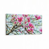 Olla 11064K2Y Ağaç Görseli Kare 2 Parça Yatay 65x30 cm Kanvas Tablo