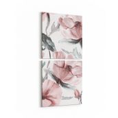Olla 11596K2D Çiçek Görseli Kare 2 Parça Dikey 30x65 cm Kanvas Tablo