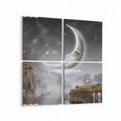 Olla 12740K4 Çocuk Odası Görseli 4 Parça 65x65 cm Kanvas Tablo