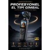 Omaze 4K Ultra Hd Profesyonel Aksiyon Kamerası Gimbal 360 Dönüş Dokunmatik Ekran Profesyonel Vlog Çekim