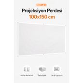 Omaze Duvar Tipi Projeksiyon Perdesi 100x150 Cm Yüksek Çözünürlük Etkili