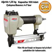 Omega Çivi Tabancası Döşeme Tabancası Hafif Başlı Havalı Çivi Çakma 10-32 Mm