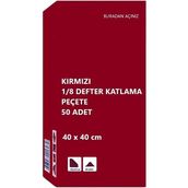 Omnisoft Kırmızı 40x40 cm 1/8 Defter Katlama 50 Adet Servis Peçetesi