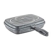 Oms Gri 36x26x9 cm Granit Double Grill Tava