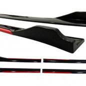 Omsa Universal Race Flaplı Kırmızı Piano Black ABS Marşpiyel
