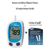 On Call GK Dual Keton ve Şeker Ölçüm Cihazı + 25 Test Keton Ölçüm Stribi