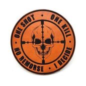 One Shot One Kıll Keskin Nişancı Deri Peç - Arma - Askeri Patch