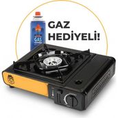 Onetick Tekli Portatif Çantalı Kamp Ocağı Stop Emniyetli - Siyah - Sarı