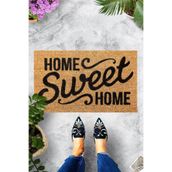 ontheclouds Dijital Baskılı Home Sweet Home Yazılı Dekoratif Kapı Önü Paspası, Bej