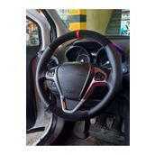 Opel Combo Uyumlu Dikmeli Direksiyon Kilif Noktali-Nubuk Kirmizi Yuzuklu