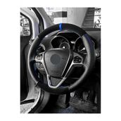 Opel Mokka Uyumlu Direksiyon Kilifi Dikmeli Noktali-Nubuk Mavi Yuzuklu
