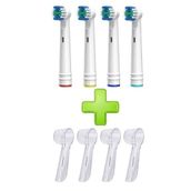 Oral B Diş Fırçasına Uyumlu 4'lü Yedek Başlık Ve 4 Adet Koruyucu Kapak