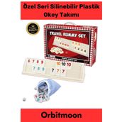 Orbitmoon Premium Çizilmeye Dayanıklı Antibakteriyel Küflenmez Kir Tutmayan Silinebilir Plastik Okey Takımı