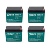 Orbus 12V 14 Ah Elektrikli Bisiklet Aküsü Deep Cycle 4 Lü Set