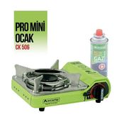 Orcamp Mini Çantalı Gazlı Kamp Ocağı 1,5 kg Yeşil Renkli Hafif Taşıma Özellikli