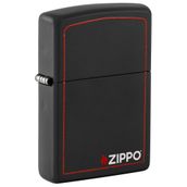 Orijinal Zippo çakmak Black Matte with BORDER & logo