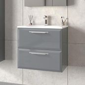 Orka Nuvola 65 cm Parlak Lake Gri Banyo Dolabı Takımı