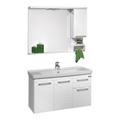 Orka Perge 100 cm Mdf Beyaz Banyo Dolabı