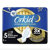 Orkid Ultra Gece Ekstra Plus 5'li Hijyenik Ped