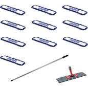 Orlon Mavi Statik Toz Mop Takımı 50 cm- 10 Adet Mop + Mop Tutucu + Sap