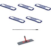 Orlon Mavi Statik Toz Mop Takımı 50 cm- 5 Adet Mop + Mop Tutucu + Sap