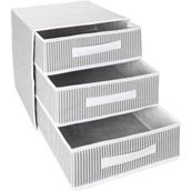 Orret Home Dolap İçi Kumaş Kaplamalı Mini Çekmece Organizer, Çekmeceli Dolap İçi Düzenleyici, İç Çamaşırı Çorap Tekstil Organizer Kutusu (3 Çekmeceli)