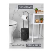Orsa Home 980 Siyah Yuvarlak Kovalı Wc Kağıtlık