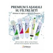 Ortimax 5'li Su Arıtma Filtre Seti – PP Sediment, GAC, CTO Karbon, Membran ve Post Karbon