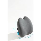Ortopedik Visco Lüx Bel Yastığı Ofis Araba Koltuk Yastığı Bel Destek Minderi 39X39X11 cm - Gri