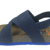 OrtopedikAL Turkuaz Bebe Erkek Çocuk Sandalet Lacivert Nubuk Yandan Cırtlı% 100 Deri Mantar Taban (Lacivert / 23)