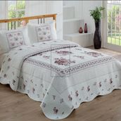 Örtüm Flower Lila Çift Kişilik Yatak Örtüsü