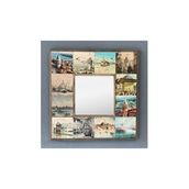 Oscar Stone Decor Ahşap Çerçeveli Istanbul Temalı Taş Ayna 43 X 43 cm AYN2-005.